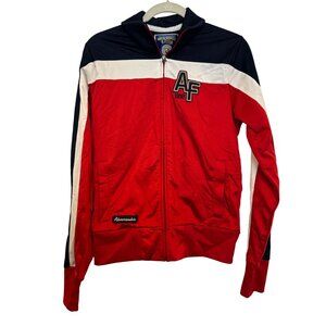 Vintage Y2K Abercrombie Fitch Mens Small Red Colorblock Track Jacket 1892 AF Log